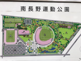 南長野運動公園内にある長野Uスタジアムの配置図